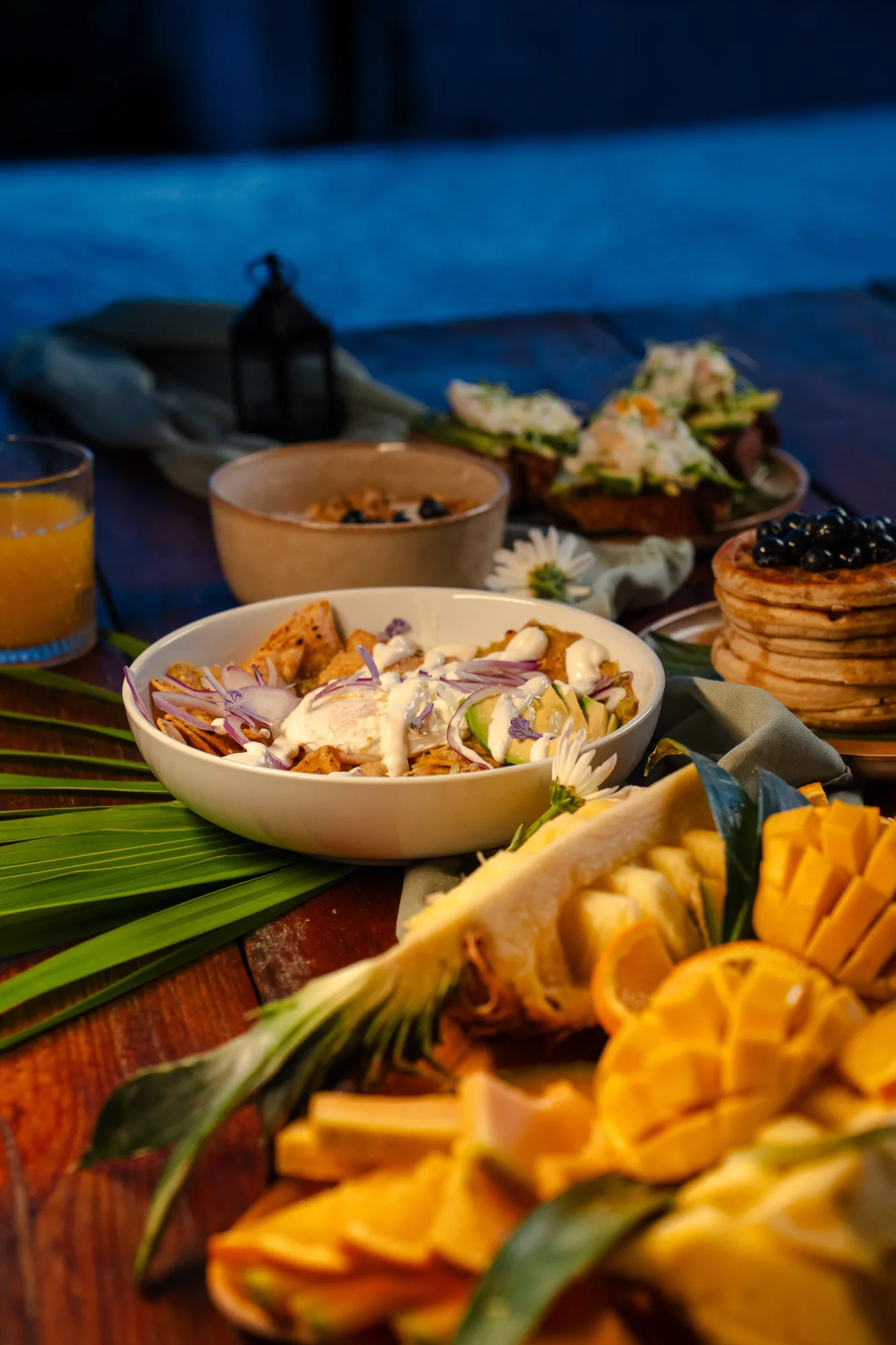Sliced mango platter